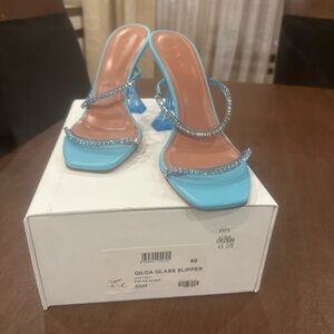 Amina Muadi Gilda Blue High Heeled Sandals. 100% authentic